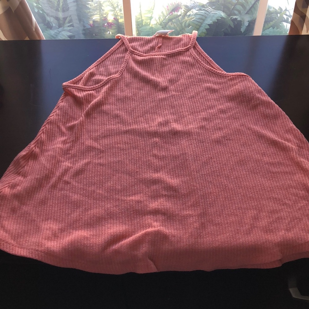 cut off sleeve orange forever 21 girls t-shirt